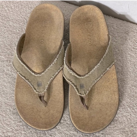 Spenco Yumi Plus Straw Java Cork Flip Flops 10 - Picture 1 of 14